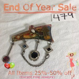 Symbol Brooch- made with glass and silver